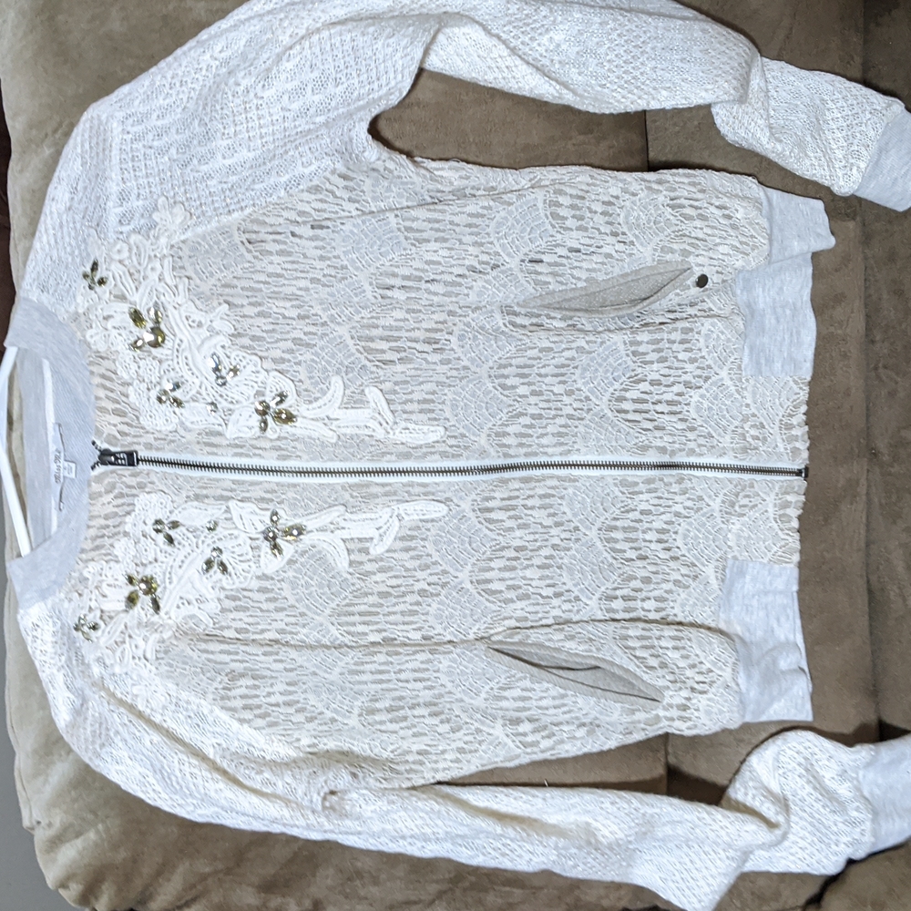 Like new miss me zip up cardigan